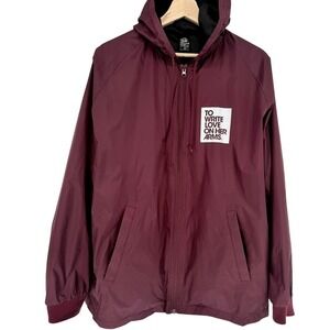 To Write Love On Her Arms This Storm Will Pass Raglan Rain Jacket Maroon Mens M
